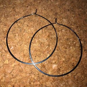 Micheal Kors blue Whisper Large Hoop Earrings, 2.4"